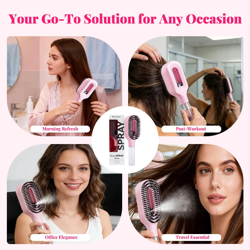 Set De 5 Piezas Para El Cuidado Y Peinado Del Cabello, Spray Desenredante, Cepillo Para El Cabello, Botella Aplicadora De Aceite Capilar, Cepillo Para Champú, Herramienta De Masaje Para El Cuero Cabelludo