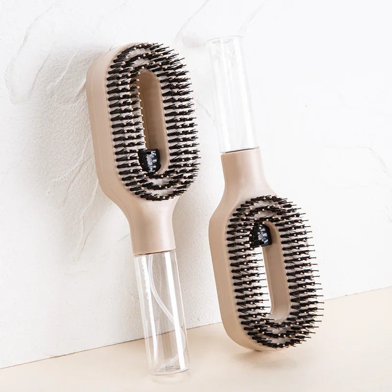 Peine Rociador 2 En 1, Cepillo Para El Cabello Con Cerdas De Nailon Para Masaje Del Cuero Cabelludo Suave Con Botella Pulverizadora Para Herramientas De Peinado De Agua Y Aceite Esencial