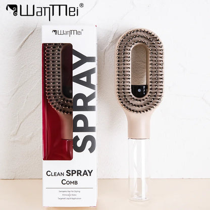 Peine Rociador 2 En 1, Cepillo Para El Cabello Con Cerdas De Nailon Para Masaje Del Cuero Cabelludo Suave Con Botella Pulverizadora Para Herramientas De Peinado De Agua Y Aceite Esencial