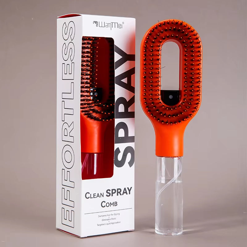 Peine Rociador 2 En 1, Cepillo Para El Cabello Con Cerdas De Nailon Para Masaje Del Cuero Cabelludo Suave Con Botella Pulverizadora Para Herramientas De Peinado De Agua Y Aceite Esencial