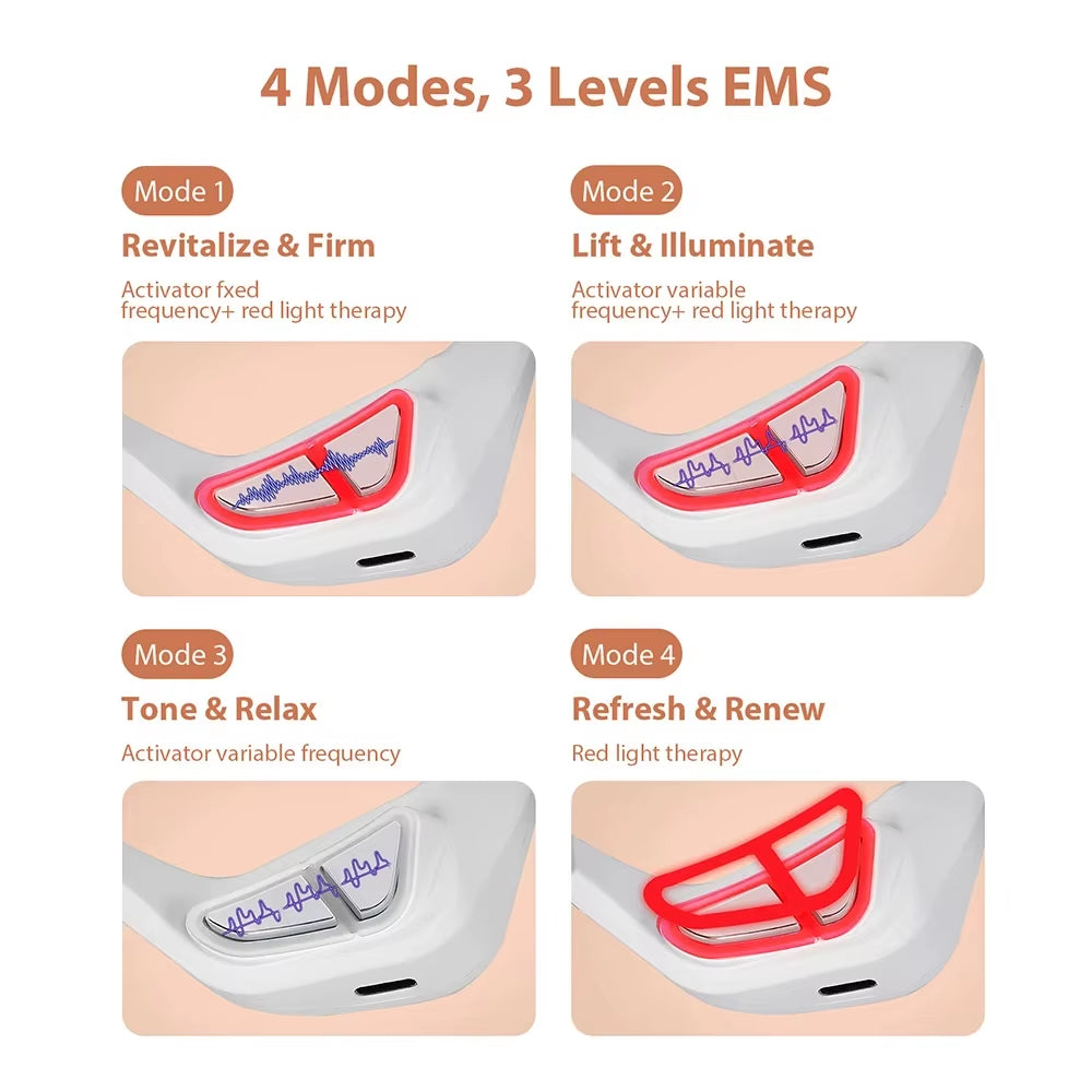 Masajeador De Ojos EMS Con Luz Roja 3D, Gafas Para El Cuidado De Los Ojos, Ojeras, Hinchazón, Reducción De Arrugas, Fatiga Ocular, Dispositivo De Cuidado De Belleza Relajante