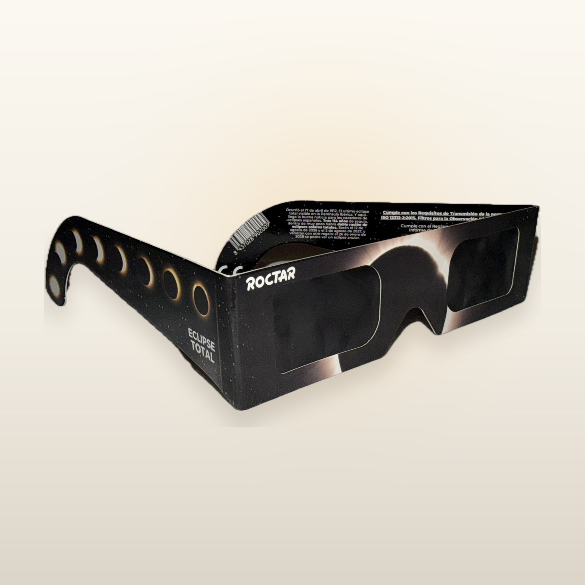 Gafas de eclipse solar ROCTAR con certificacion ISO 12312-2 y CE